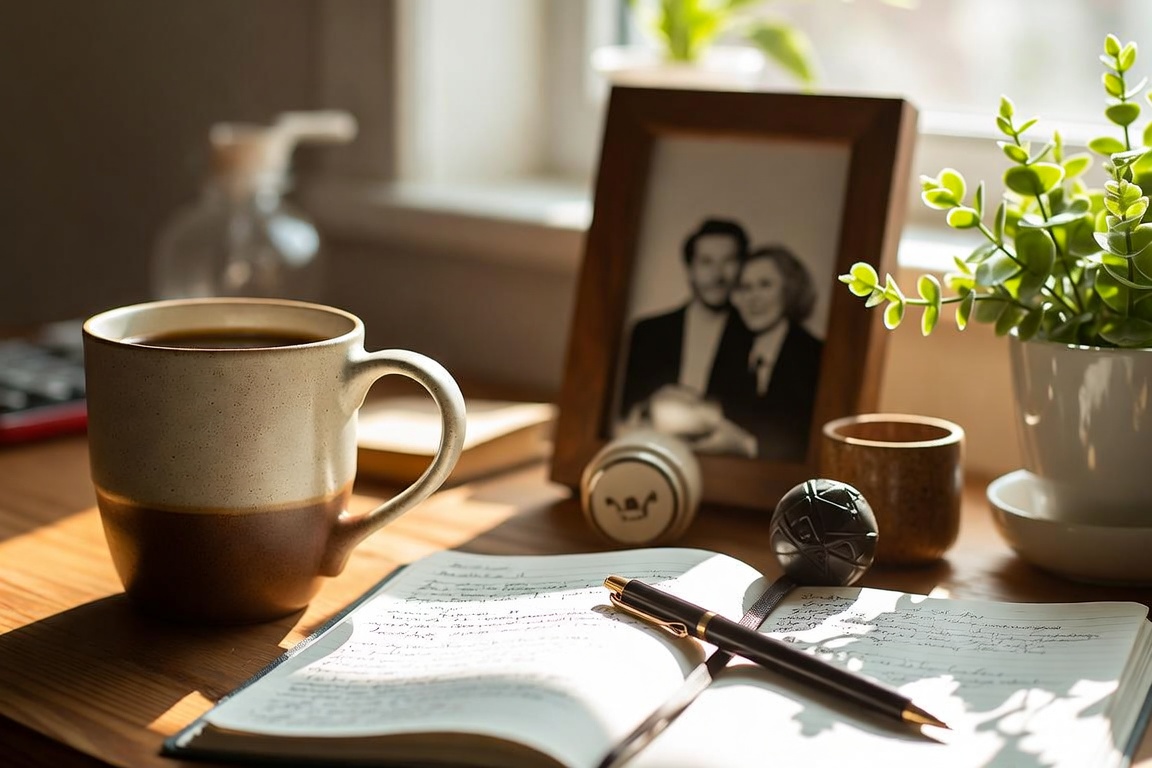 personalized cozy home office corner with books and comfortable atmosphere