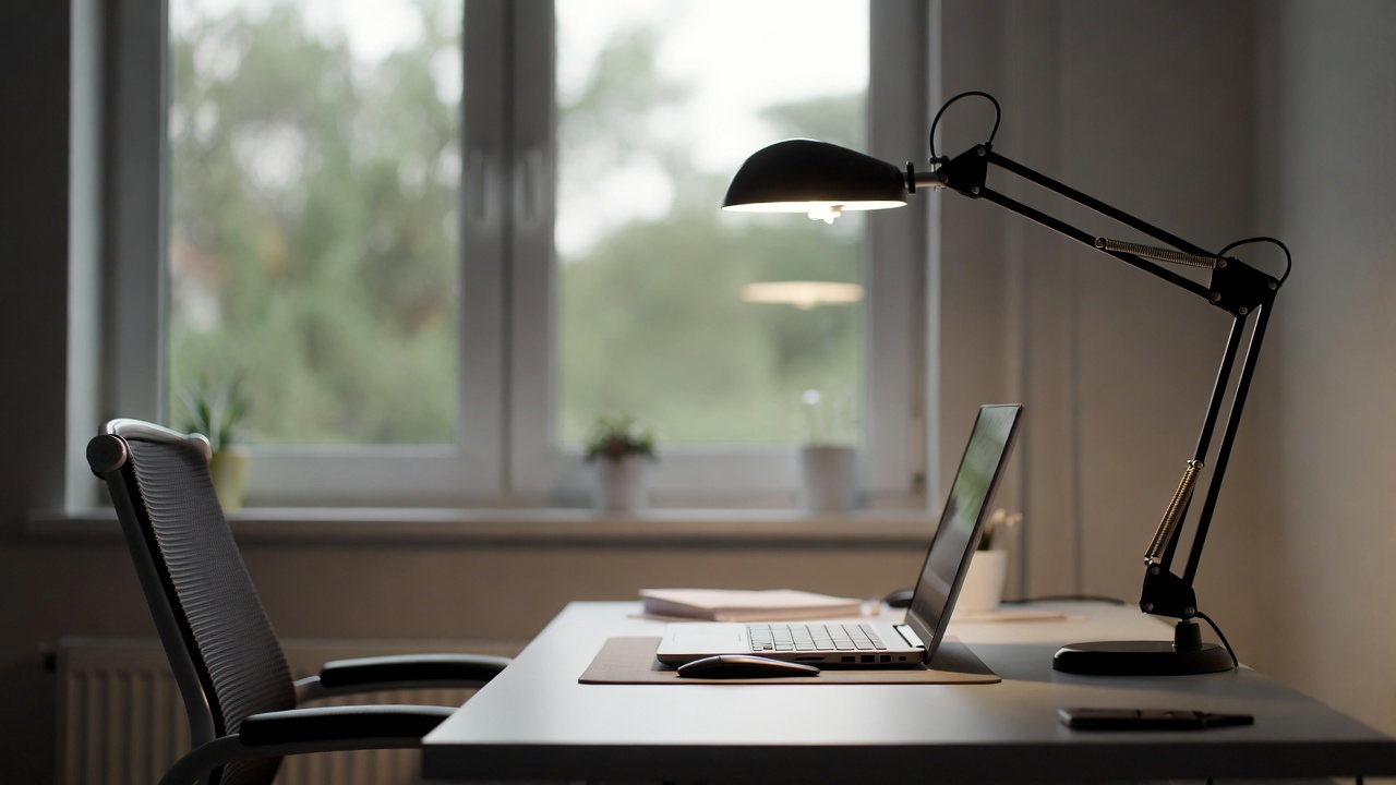 home office desk near window for natural light and better focus