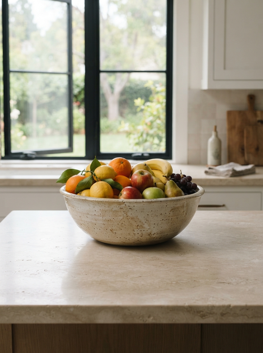 Bowl on kitchen island