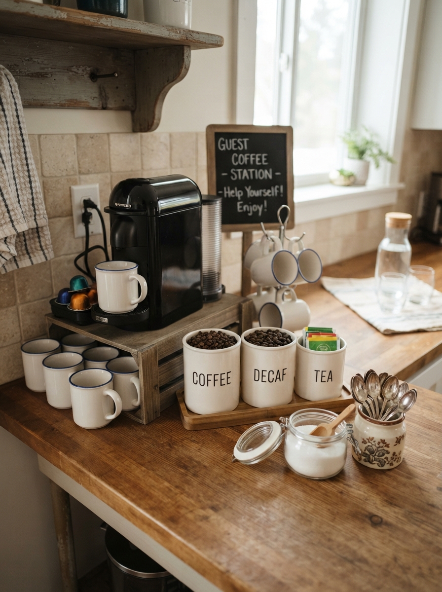 Coffee station for guests