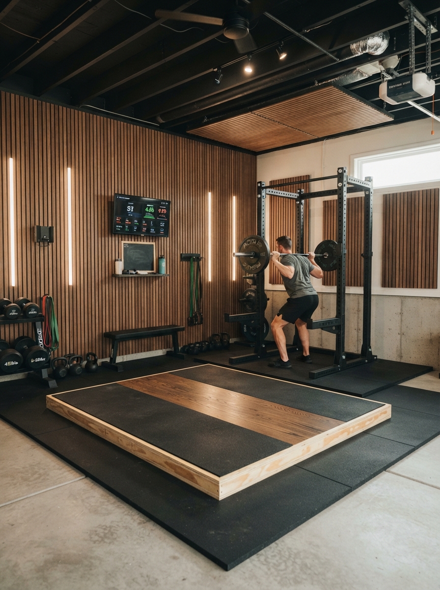 Gym wall lined with decor-friendly acoustic panels