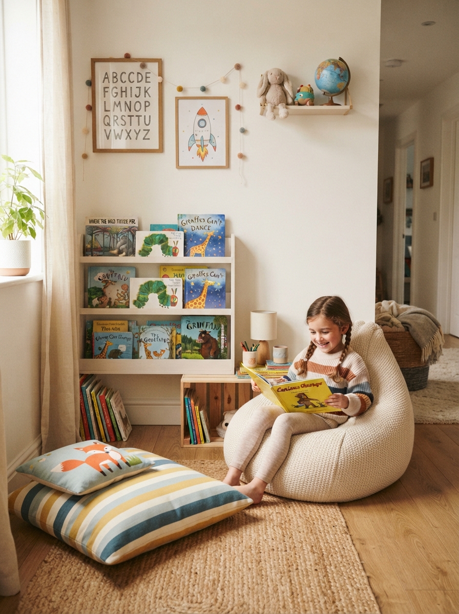 Kids reading nook bean bag