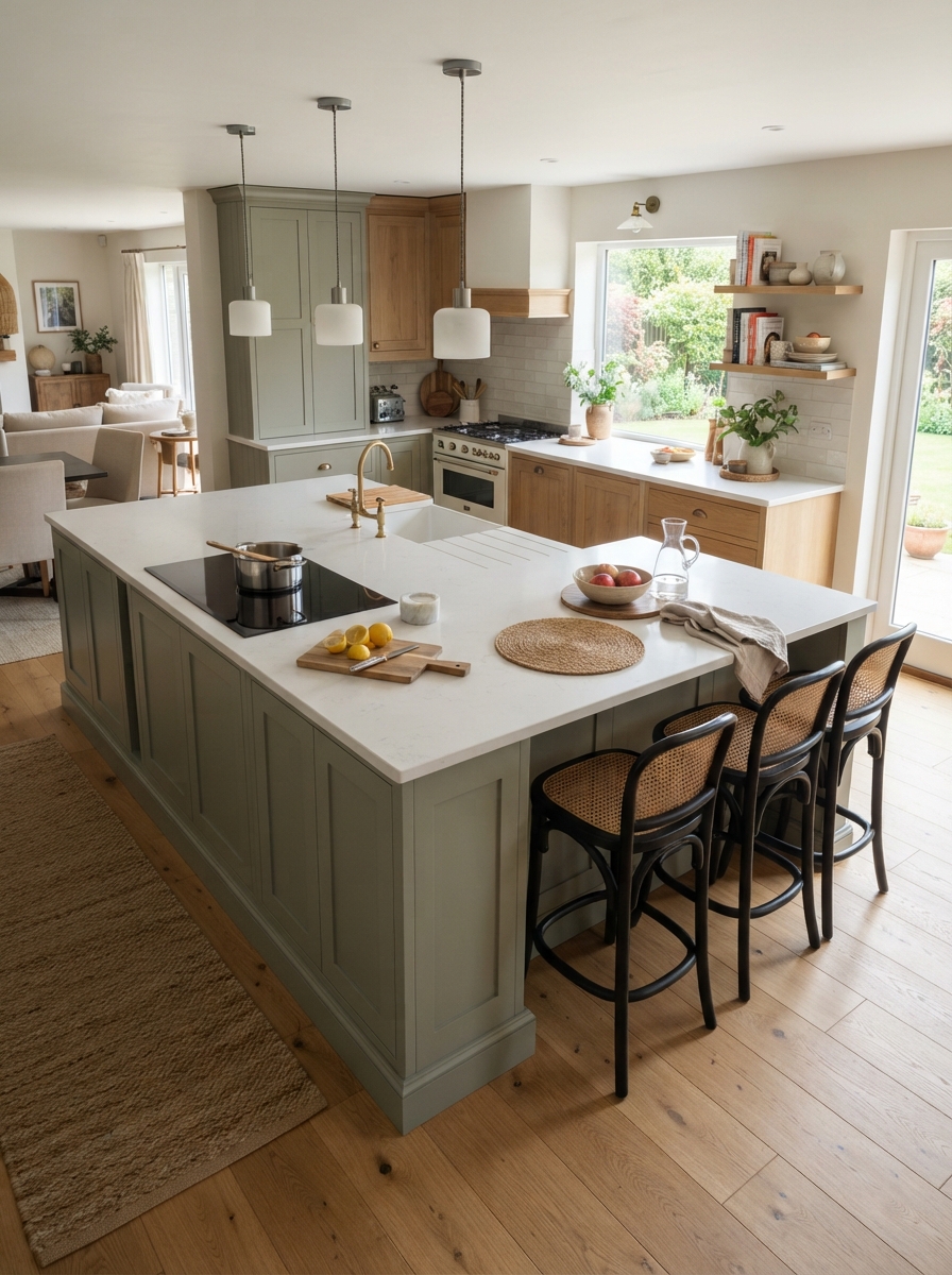 Kitchen island styling layout