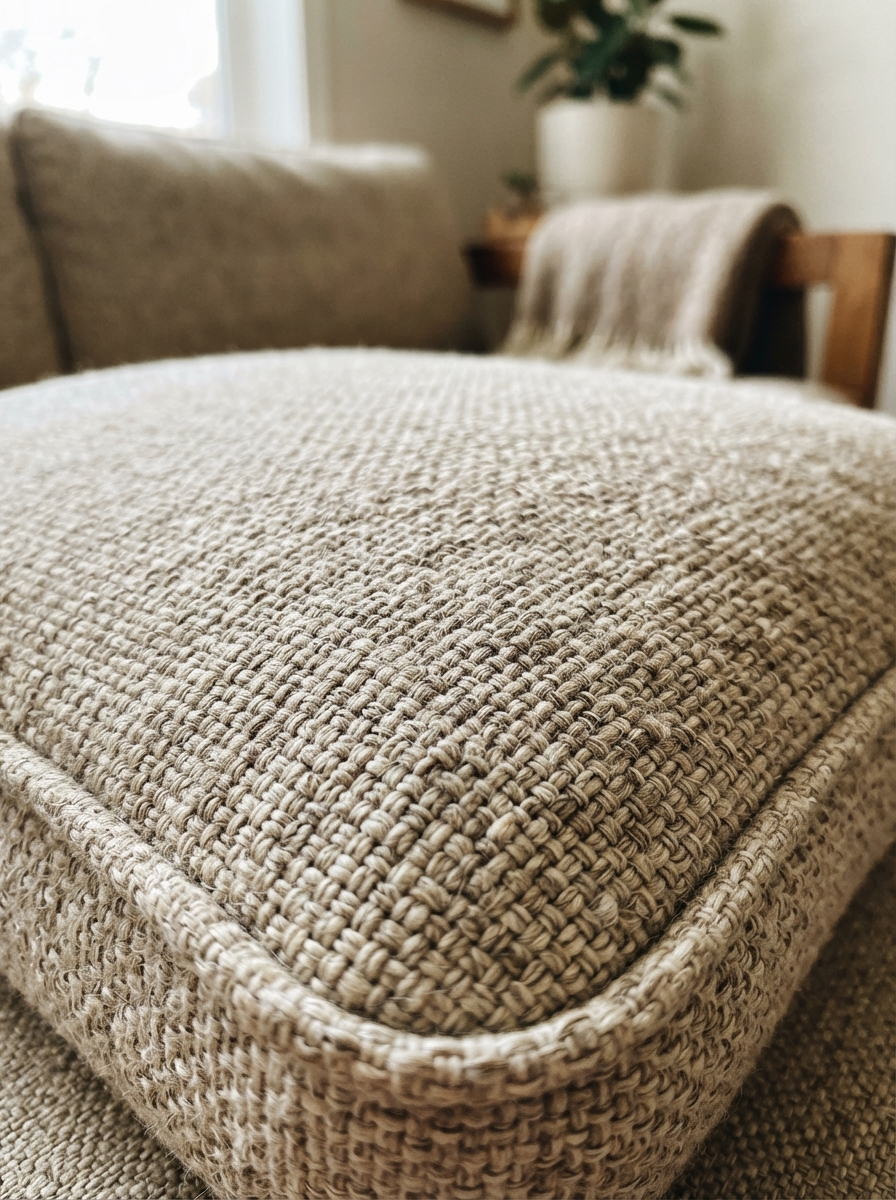 Performance fabric sofa cushion resistant to pet scratches and stains