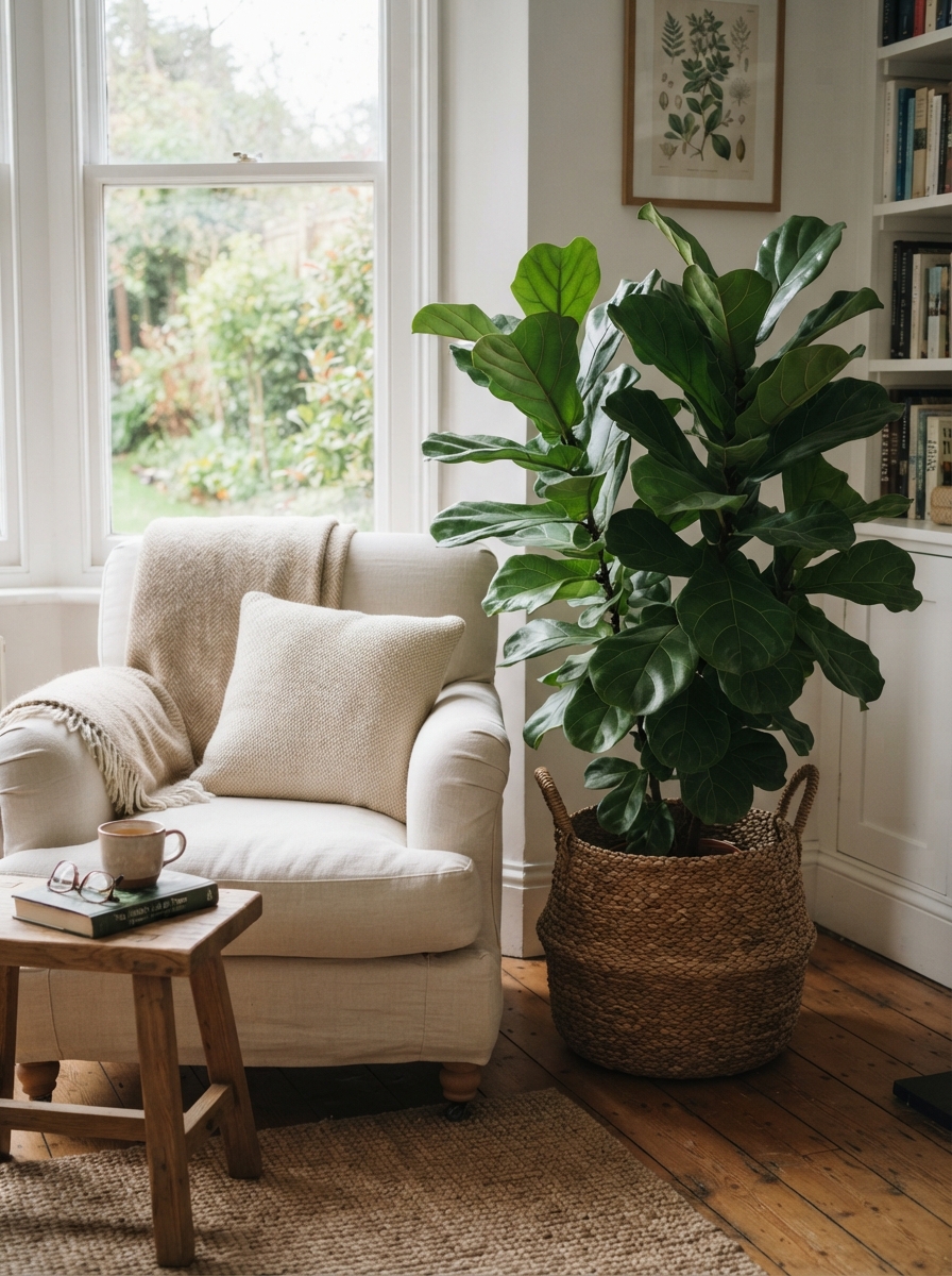 Plant beside reading chair