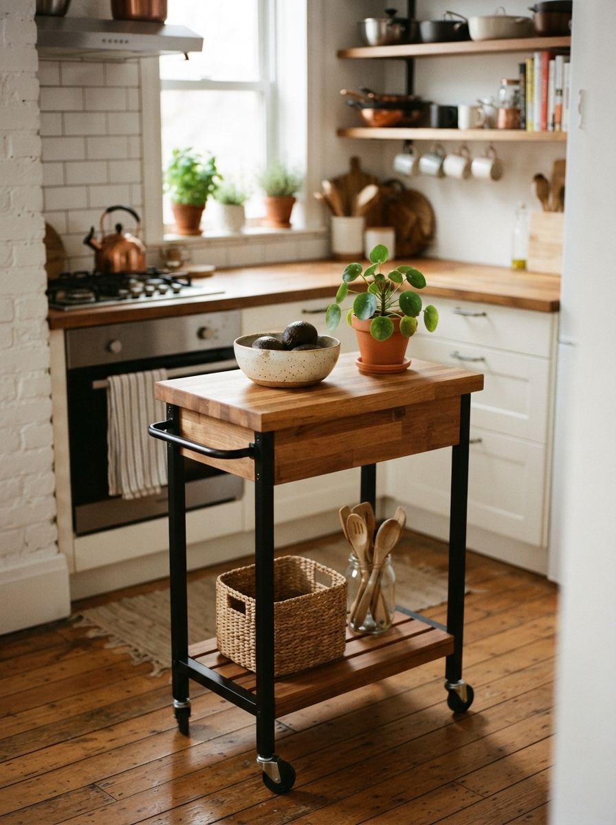 Small kitchen island cart