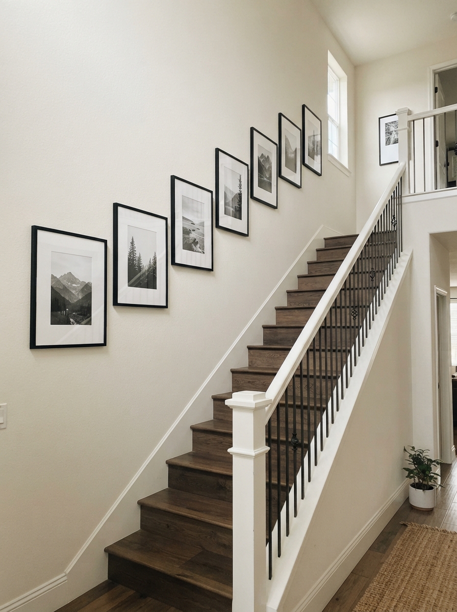 Staircase line layout with matching frame sizes