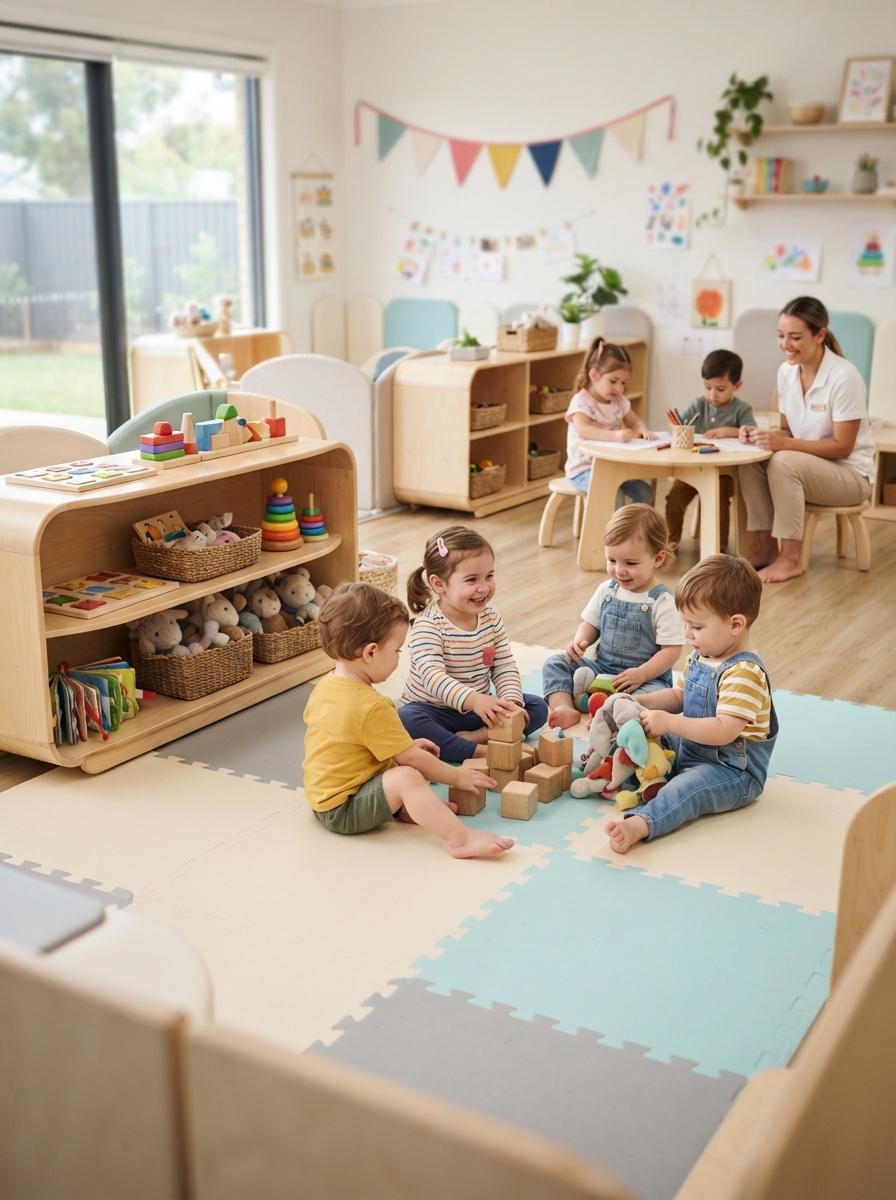 Toddler play area with toys