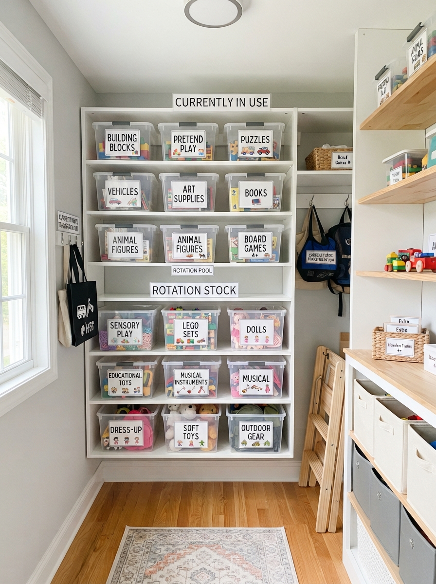 Toy rotation system tidy closet