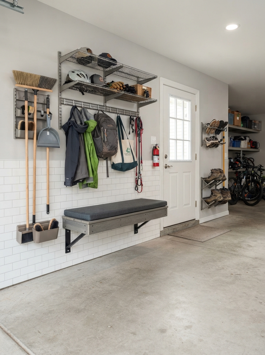 Wall mounted racks wipeable bench