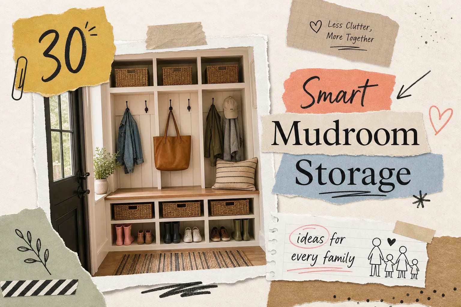 Smart mudroom storage ideas for every family size
