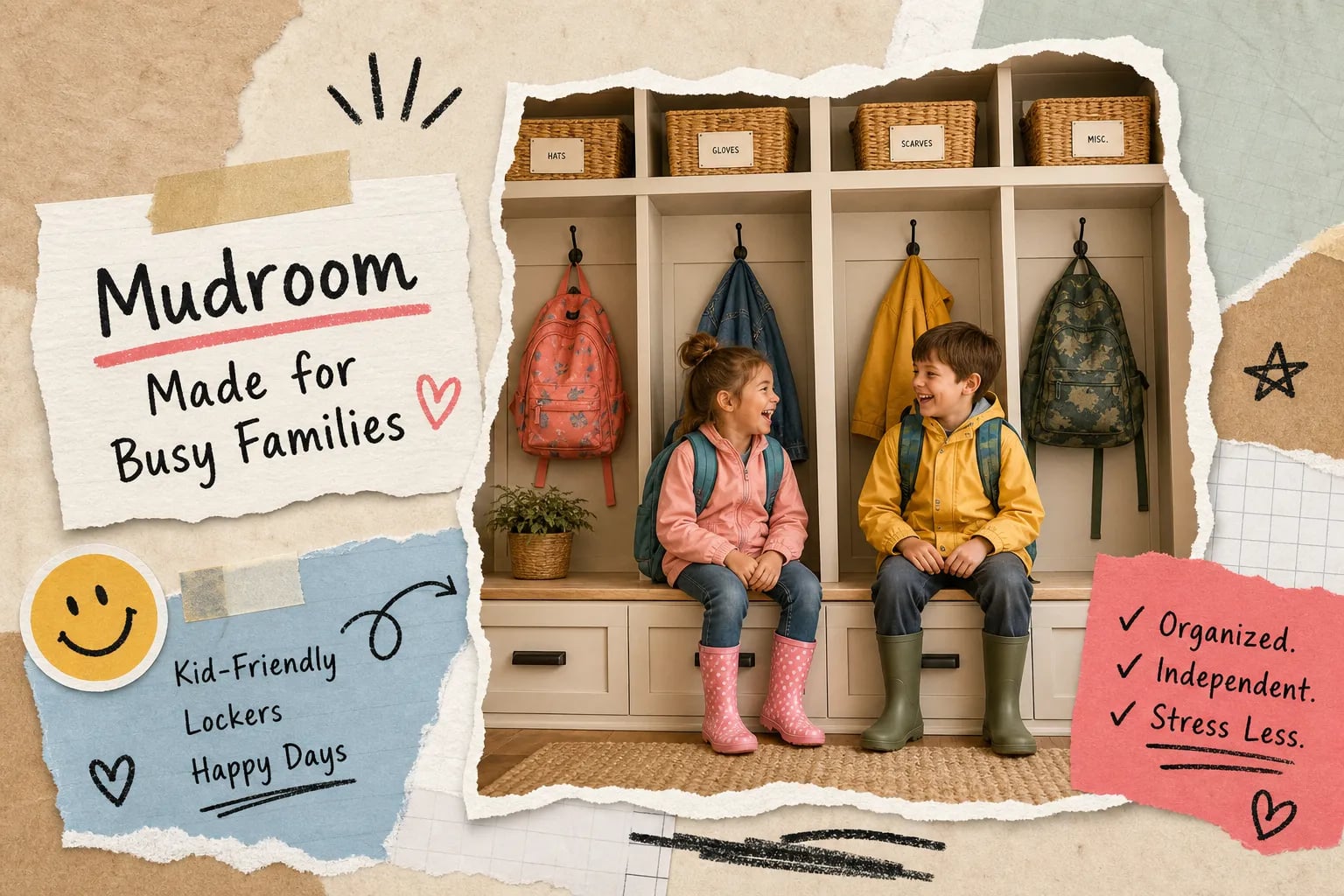 Kid friendly mudroom locker ideas for busy families
