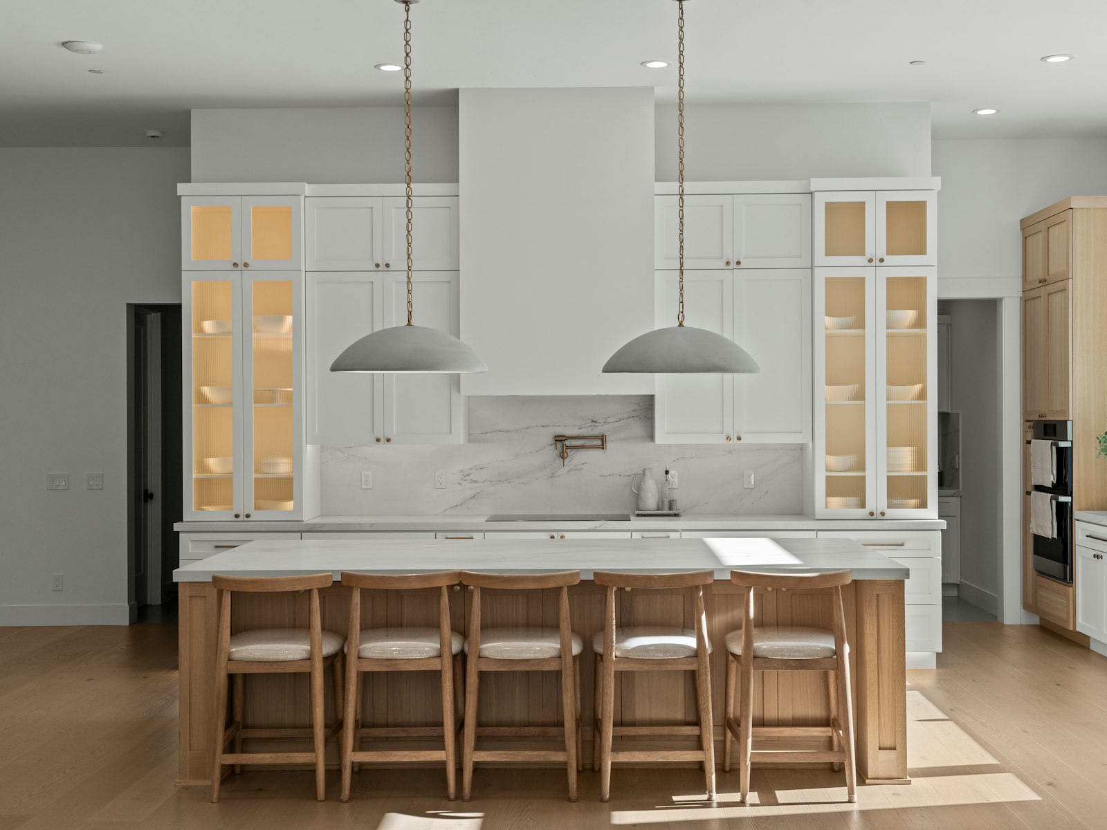 Modern kitchen with island and bar stools