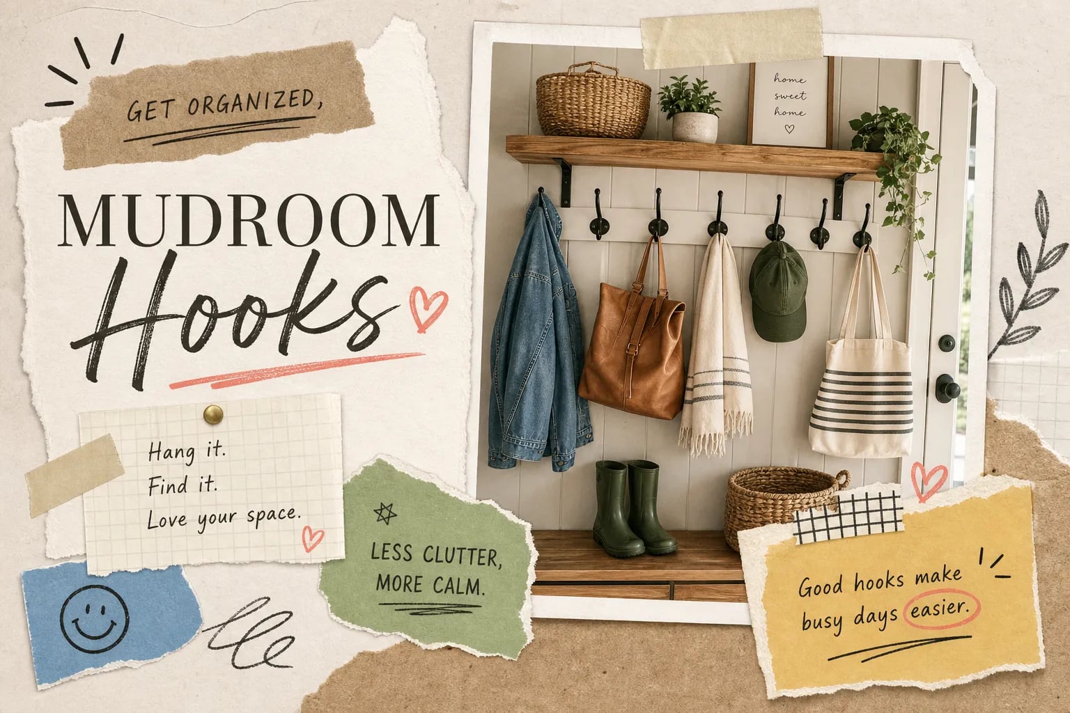 Best mudroom hooks for an organized entryway