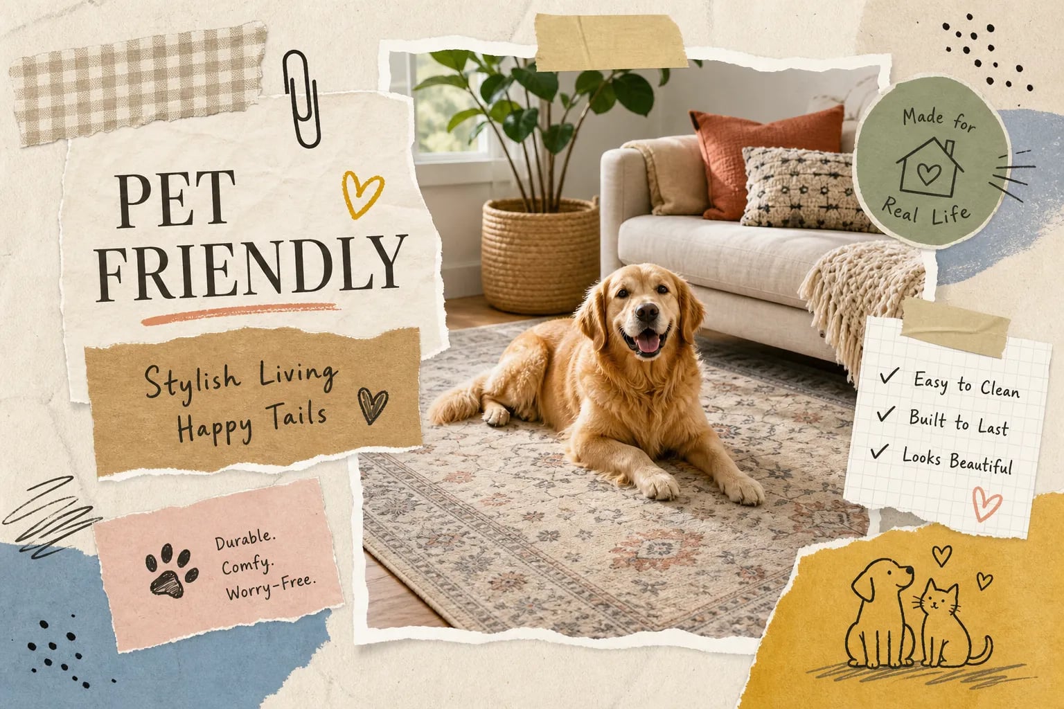 Best pet friendly area rugs for stylish homes