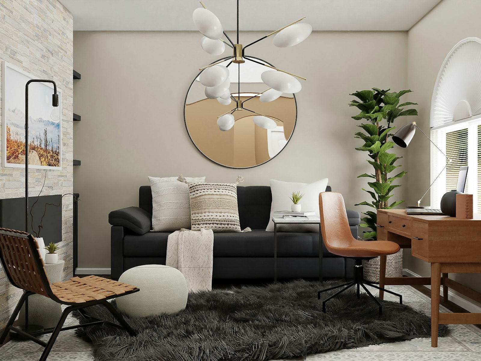 White flower shaped hanging decor