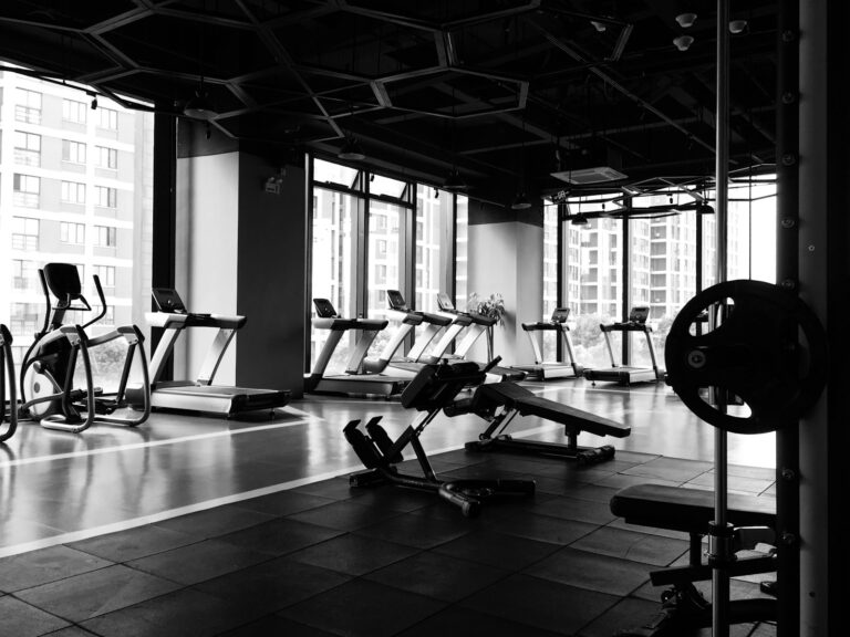 Gym equipment inside a room