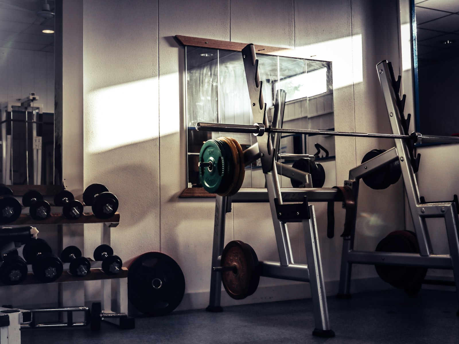 Barbell on rack