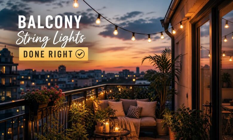 How to Hang String Lights on a Balcony the Right Way