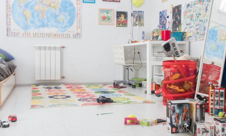 Pile of colorful toy boxes
