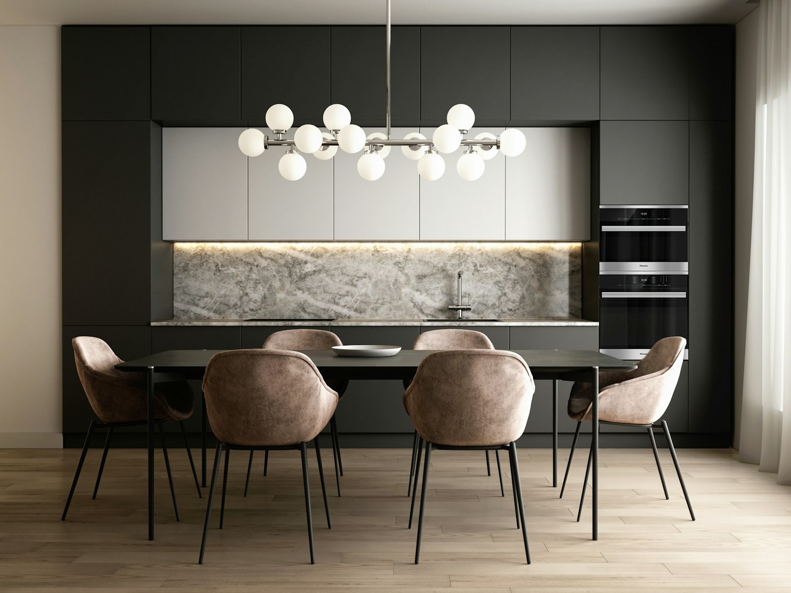 Kitchen with a table and chairs