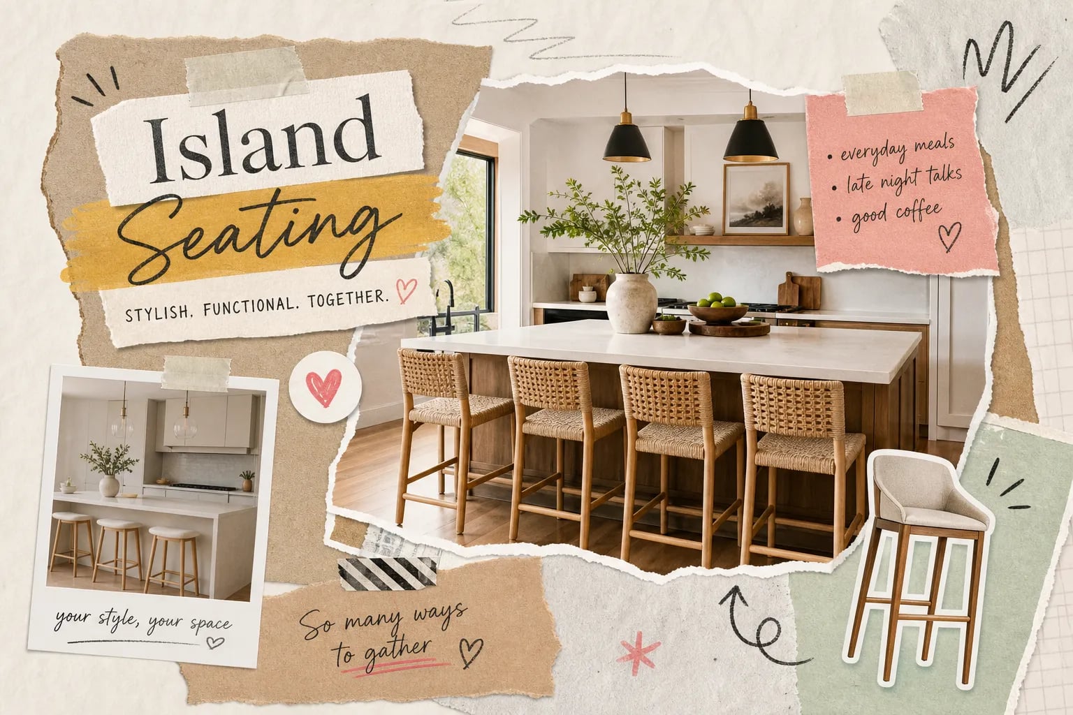 Kitchen island seating ideas for every home style