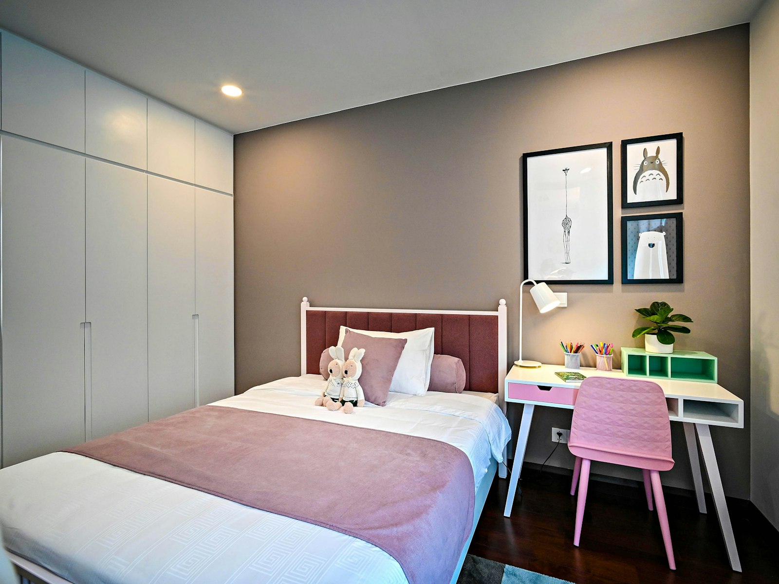 White bed linen on bed